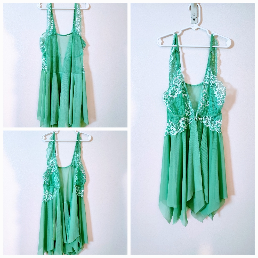 Front open sleepwear V neck babydoll